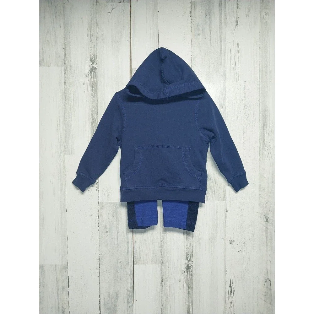 Hanna Andersson Boys 2T 85 cm Blue Hoodie And Pull On Corduroy Pants